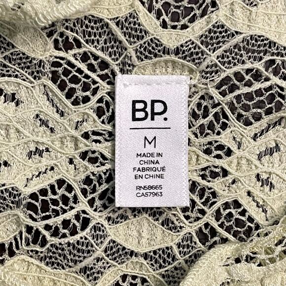 BP Lace Top Pullover Sheer Lime Green Size Medium Y2K - Picture 3 of 7